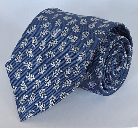 "Acacia" Necktie, Royal Blue with Silver